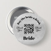 Bachelorette kaufen die Braut ein Getränk | QR-Cod Button (Vorne & Hinten)