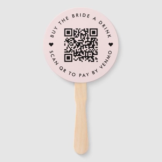 Bachelorette kaufen die Braut ein Getränk | QR-Cod Fächer (Rückseite)