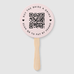 Bachelorette kaufen die Braut ein Getränk   QR-Cod Fächer