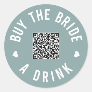 Bachelorette kaufen die Braut ein Getränk Venmo QR Runder Aufkleber