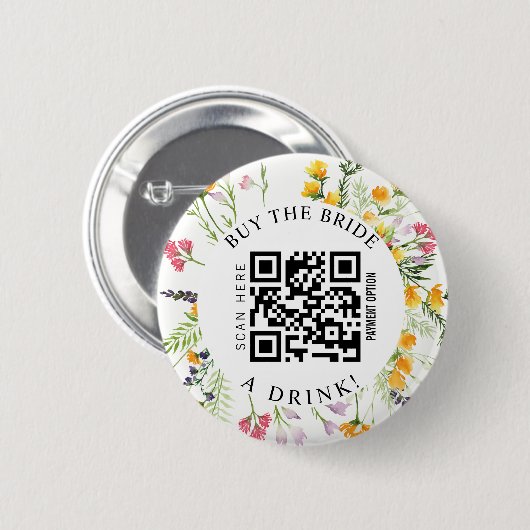 Bachelorette Kaufen Sie die Brille ein Getränk QR- Button (Vorne & Hinten)