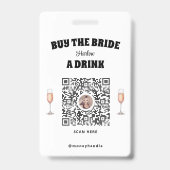 Bachelorette kauft die Braut ein Abzeichen mit QR- Ausweis (Rückseite)