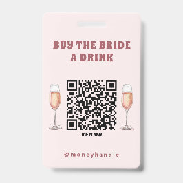 Bachelorette kauft die Braut ein Getränk QR-Code Ausweis