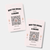 Bachelorette kauft die Braut ein Getränk QR-Code Ausweis (Vorder- & Rückseite)