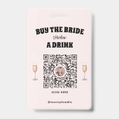 Bachelorette kauft die Braut ein Getränk QR-Code Ausweis (Rückseite)