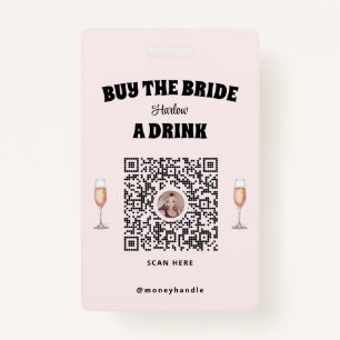 Bachelorette kauft die Braut ein Getränk QR-Code Ausweis