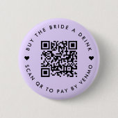 Bachelorette kauft die Braut einen Lila QR-Code Button (Vorderseite)
