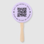 Bachelorette kauft die Braut einen Lila QR-Code Fächer (Rückseite)