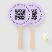 Bachelorette kauft die Braut einen Lila QR-Code Fächer (Vorne und Hinten)