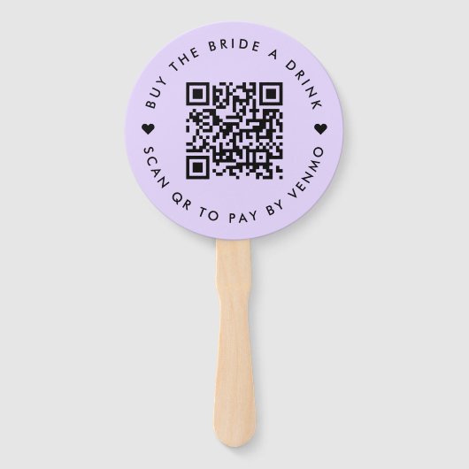 Bachelorette kauft die Braut einen Lila QR-Code Fächer (Vorderseite)