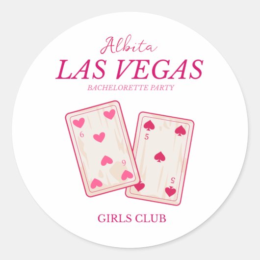 Bachelorette-Klassiker Las Vegas Runder Aufkleber (Vorderseite)