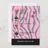 Bachelorette Las Vegas thematisches Casino Party F Einladung (Rückseite)