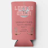 Bachelorette Lass Go Girls Disco Cowgirl Retro Selters Dosenkühler (Vorderseite)