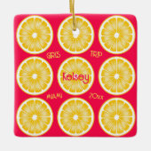 Bachelorette Lemon Slice Hot Pink Yellow Ornament (Vorderseite)