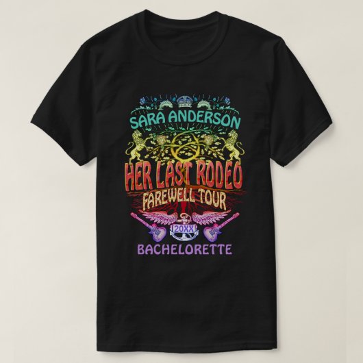 Bachelorette Letzte Rodeo Retro Band Konzert Neon T-Shirt (Design vorne)