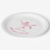 Bachelorette letzte Rodeo-Schreiber Hand gezeichne Pappteller (Schrägansicht)