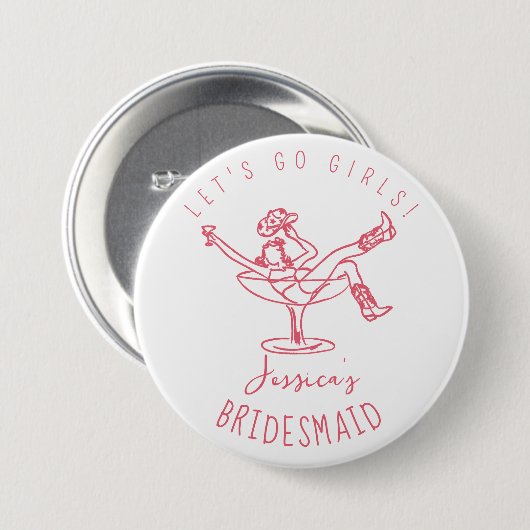 Bachelorette letzte Rodeo schrieb Brautjungfrau Button (Vorne & Hinten)
