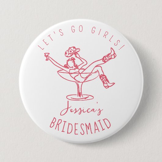 Bachelorette letzte Rodeo schrieb Brautjungfrau Button (Vorderseite)