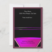 Bachelorette Martini Cocktail Pink Party Einladung (Rückseite)