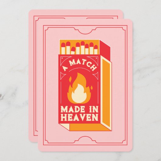 Bachelorette "Match Made in Heaven" Einladung (Vorne/Hinten)