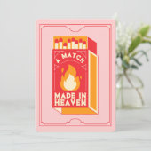 Bachelorette "Match Made in Heaven" Einladung (Stehend Vorderseite)