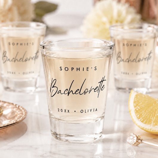 Bachelorette | Minimalistisches Skript Moderne Bri Schnapsglas