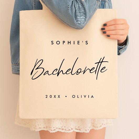 Bachelorette | Minimalistisches Skript Moderne Bri Tragetasche