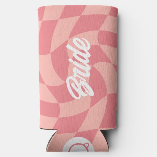 Bachelorette mit Verlobtem Retro-Karton Selters Dosenkühler (Rückseite)