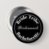 Bachelorette Modern Bride Stamm Schwarz-Weiß Button (Vorne & Hinten)