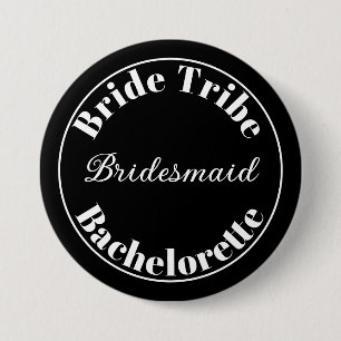 Bachelorette Modern Bride Stamm Schwarz-Weiß Button