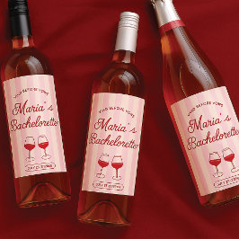 Bachelorette Modern Wine Label Weinetikett