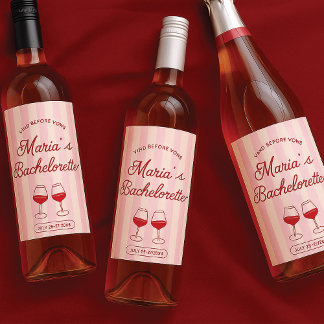 Bachelorette Modern Wine Label Weinetikett
