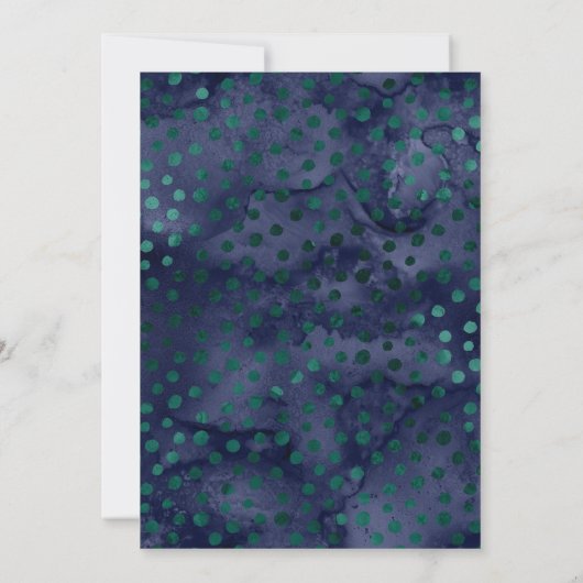 Bachelorette (Navy and Turquoise Stripes and Dots Einladung (Rückseite)