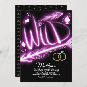 Bachelorette Neon Wild Vegas Party Girls Night Einladung