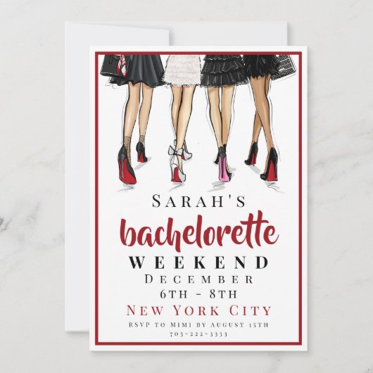 Bachelorette New York City Weekend Fashion Party Einladung (Vorderseite)