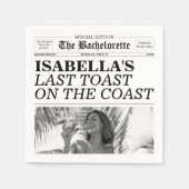 Bachelorette Newspaper Last Toast On The Coast Serviette (Vorderseite)