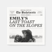 Bachelorette Newspaper Last Toast On The Slopes Serviette (Vorderseite)