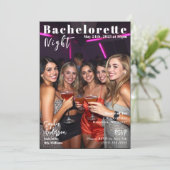 Bachelorette Night Magazine Cover Einladung (Stehend Vorderseite)