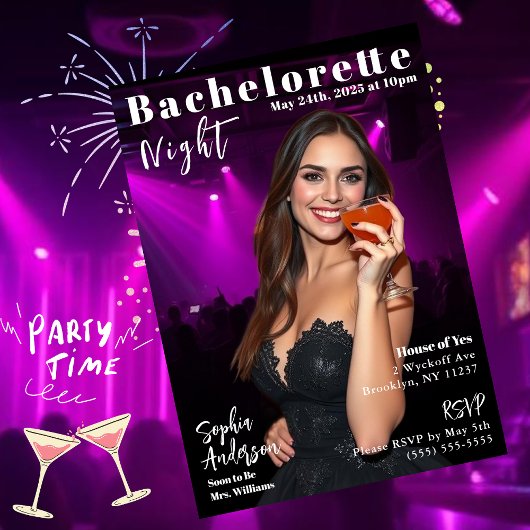 Bachelorette Night Magazine Cover Einladung