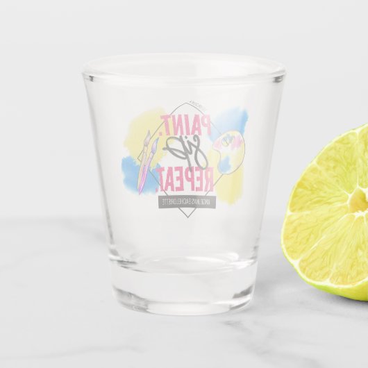 Bachelorette Paint and Sip Gastgeschenk Shot Glass Schnapsglas (Rückseite)