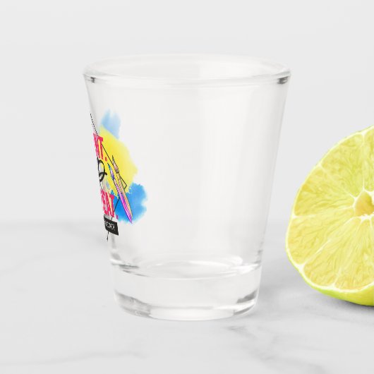 Bachelorette Paint and Sip Gastgeschenk Shot Glass Schnapsglas (Rechts)