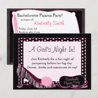 Bachelorette Pajama Party Einladung
