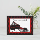 Bachelorette Pajama Party in Reds Einladung (Stehend Vorderseite)