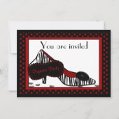 Bachelorette Pajama Party in Reds Einladung (Vorderseite)