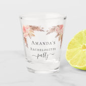 Bachelorette-Pampas-Gras-Blume Schnapsglas (Vorderseite)