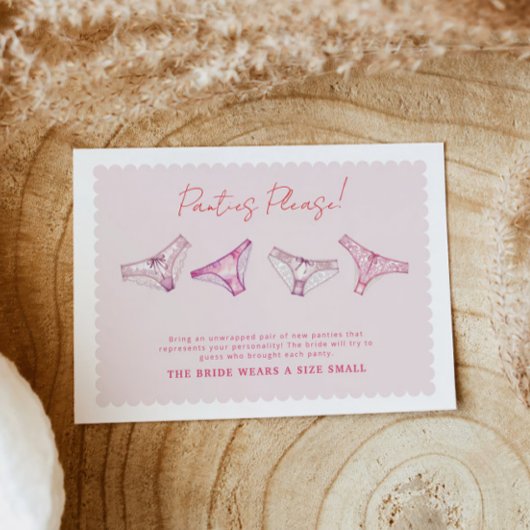 Bachelorette Panty Game Card Dankeskarte