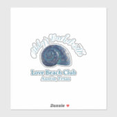 Bachelorette party beach club blue sea shell name  aufkleber (Blatt)