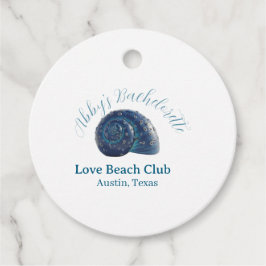 Bachelorette party beach club blue sea shell name  geschenkanhänger