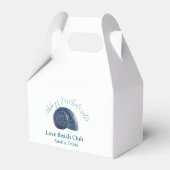 Bachelorette party beach club blue sea shell name  geschenkschachtel (Rückseite)
