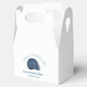 Bachelorette party beach club blue sea shell name  geschenkschachtel (Geöffnet)